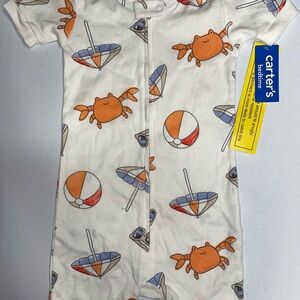Carters: Toddler Beach/Crab/Ball Romper Pajamas/PJ/Sleepwear (3T)